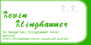 kevin klinghammer business card